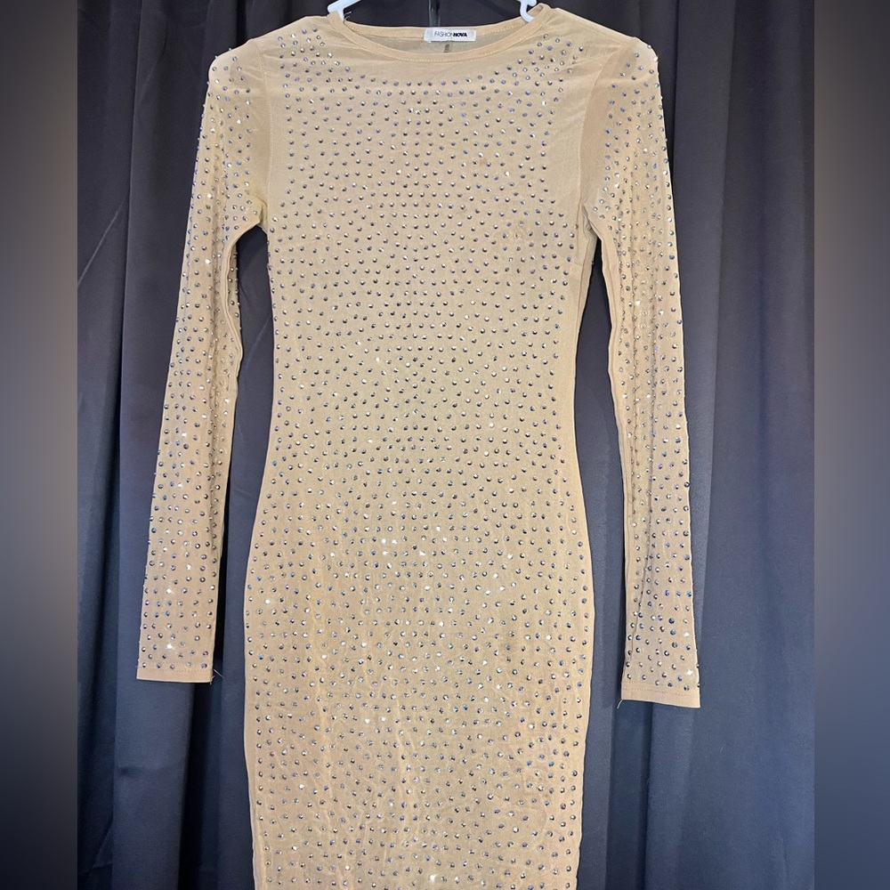 Absolutely beautiful sheer dress encrusted with rhinestones